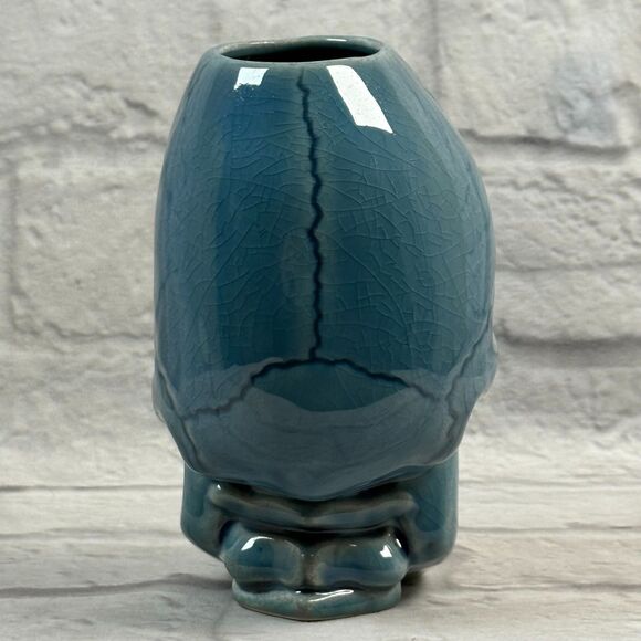 Munktiki Imports Mutant Skull Tiki Mug Blue Glaze 6.5" Tall BRAND NEW - Picture 4 of 7